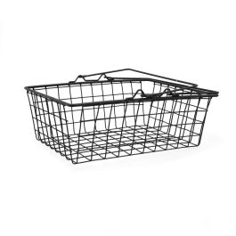 Cesta Rectangular Acero Pintado Ebano Quid 30x23x10,5 cm Cesta Rectangular Acero Pintado Ebano Quid 30x23x10,5 cm