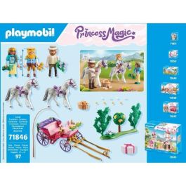Playmobil 71846 Set de Juego Paseo en Carruaje Princess con Príncipe y Princesa Elegante, Caballos y Regalo para Niños +4 años