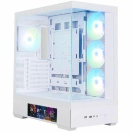 Zalman P40 DS WHITE Midi Tower Blanco para PC con Pantalla LCD 9.1", Compatible ATX, Micro ATX, Mini-ITX