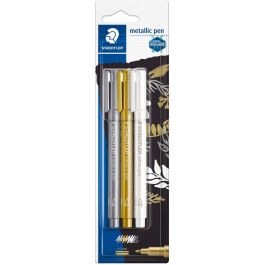 STAEDTLER 8323-S BK3 Rotulador Metálico Oro, Plata y Blanco para Retail Precio: 19.49999942. SKU: B14DARGKN6