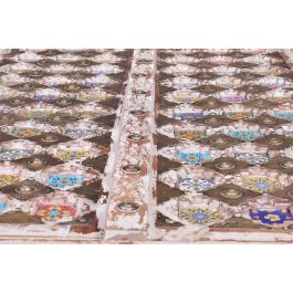 Giner y Colomer Armario Madera Mango con Detalles En Cerámica y Bronce Blanco Envejecido