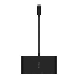 Belkin AVC004BTBK Adaptador USB-C a USB-A 3.0, Ethernet, VGA, HDMI 4K + Carga 100W, color negro