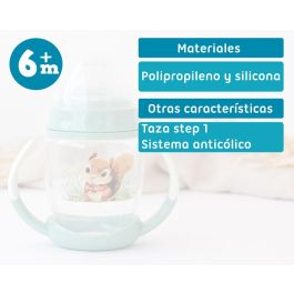 KioKids Taza Aprendizaje Ardilla Asas Bebé Color Salvia 270 mL Colección Honey