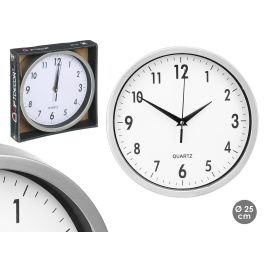 Reloj Redondo Gris Giftdecor 25x4x25 cm - Plastico PP y Vidrio (12 Unidades) Precio: 40.49999954. SKU: B18QMVP46A