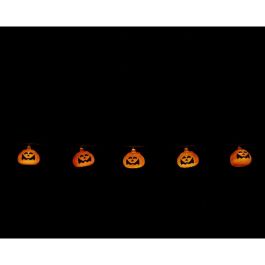 Guirnalda de Calabazas Naranjas con Luz LED de 135 cm para Decoración de Halloween con Pilas