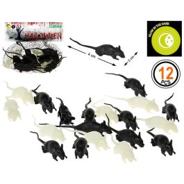Set de 12 Ratones Decorativos para Halloween - Negros y Fluorescentes, 4 cm Precio: 1.9499997. SKU: S1130208