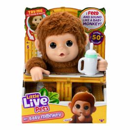Moose Little Live Pets Mono de Peluche Interactivo Superinteractivo con +40 Sonidos y Reacciones, se columpia, para +3 años