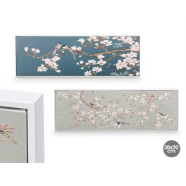 Cuadro Lienzo Marco Blanco Rama Almendro Surtidos Giftdecor 90X30CM (2 Unidades) Precio: 37.50000056. SKU: B1267EEQH8