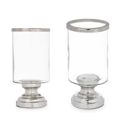 Portavela Copa Cilindro Plateada Giftdecor 12.5x25x12.5 cm Cristal y Acero (6 Unidades) Precio: 40.68999979. SKU: B1269RLEN9