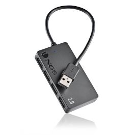 NGS IHUB4 TINY Hub USB 2.0 de 4 Puertos, Compacto y Plug & Play, Negro NGS IHUB4 TINY Hub USB 2.0 de 4 Puertos, Compacto y Plug & Play, Negro