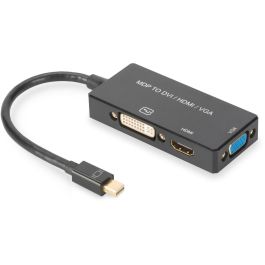 Digitus Cable Mini DisplayPort 3 en 1 a HDMI + DVI + VGA 0.2m, 4K UHD (3840x2160), Convertidor Negro Precio: 28.49999999. SKU: S7819043