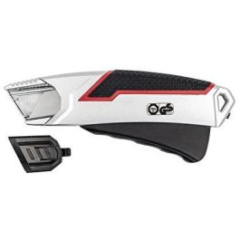 WEDO 78 837 Cutter de Seguridad, Cuerpo de Metal, Aleación de Zinc, Negro/Rojo/Plata, 16.6 cm