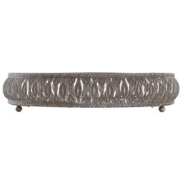 DKD Home Decor Bandeja Arabe Blanco Dorado 27 x 27 x 5.5 cm Set de 2