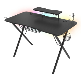 GENESIS Holm 300 RGB Mesa Gaming Ergonómica con Iluminación LED RGB, Carga Inalámbrica, Concentrador USB y Gestión de Cables - Negro Precio: 119.89000045. SKU: B1HJZ3KE2B