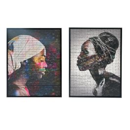 DKD Home Decor Cuadro Colonial Multicolor Estilo Africano 3.5 x 55 x 40 cm (2 Unidades) Precio: 26.79000016. SKU: B12PZEFEVH