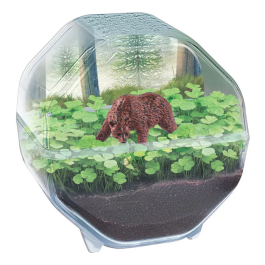 Clementoni Mini Terrario Oso CLE8005125194698 - Terrario para Plantas en Miniatura con Oso Decorativo