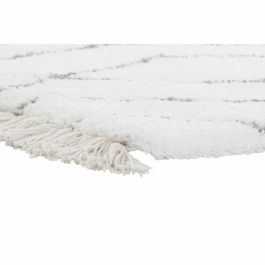 Alfombra DKD Home Decor Blanco Gris Rombos Scandi Ø 9,4 cm 120 x 180 x 3 cm