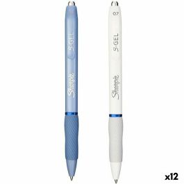 Sharpie Bolígrafo de Gel Retráctil Punta 0,7 mm Tinta Azul, No Emborrona, Pack 12 unidades (6 Blanco, 6 Azul Hielo) con Acabado Mate Precio: 28.49999999. SKU: S8422778
