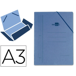 Liderpapel Carpeta Gomas Tres Solapas Cartón Prespan A3 Color Azul Precio: 7.49999987. SKU: B1DMAS6BE4