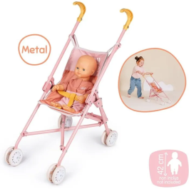 Baby Nurse Smoby - Cochecito de muñecas SMO3032162204085 - Práctico, ligero y de fácil plegado - Para niños a partir de 2 años