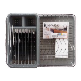 Kinvara Escurreplato Plano Secaplatos Gris con Bandeja Recogegotas y Cesta - Plástico y Metal - 43.5 x 11 x 33.5 cm (4 Unidades) Kinvara Escurreplato Plano Secaplatos Gris con Bandeja Recogegotas y Cesta - Plástico y Metal - 43.5 x 11 x 33.5 cm (4 Unidades)