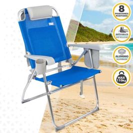 Silla playa pegable aluminio mochila 47x63x99 cm con cojin y bolsa. Silla playa pegable aluminio mochila 47x63x99 cm con cojin y bolsa.