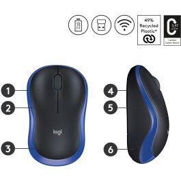 Logitech Ratón Inalámbrico M185 Plug-and-Play, Transmisión Rápida, Conveniencia y Libertad Inalámbrica, Larga Duración Batería