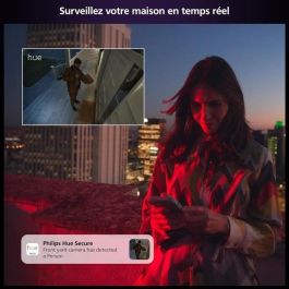 Philips Hue AUC1717288397950 Cámara Secure con cable y soporte de escritorio - HD 1080P - Para interior o exterior - Blanca