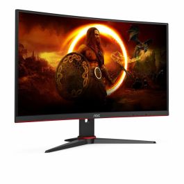 Aoc Monitor Led 23.6 Pulgadas C24 gr2Ae Full HD, Curvo, 165Hz, FreeSync, 1ms, VA, Negro/Rojo
