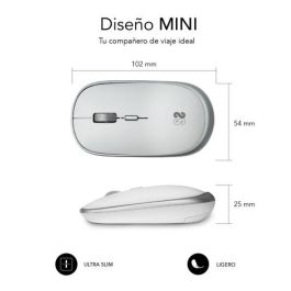 Ratón Mini Inalámbrico Subblim Wireless Mini/ Hasta 1600 DPI/ Plata