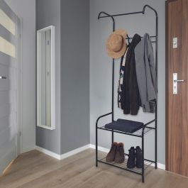 Je cherche une Idee Perchero Zapatero con 2 Baldas y 4 Colgadores - 61x30 cm; h.170 cm