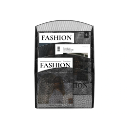 Q-connect Expositor Mural de Pared 5 Bandejas DIN A4 Negro 9,3x31,5x44 cm