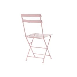 DKD Home Decor Mesa Terraza y Jardin Rosa 60 x 75 x 60 cm Set de 3 Plegable