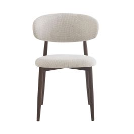 DKD Home Decor Silla Urban Crudo Nogal 52x78x54 cm, de Metal y Poliéster (2 Unidades)