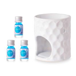 Set Quemador Aceite Esencial Oceano 3x5 ml - Acorde, Cerámica Blanca, 11x19.8x6.5 cm (12 Unidades) Set Quemador Aceite Esencial Oceano 3x5 ml - Acorde, Cerámica Blanca, 11x19.8x6.5 cm (12 Unidades)