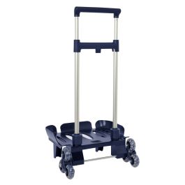 Safta Carro Portamochilas Escolar Plegable Triple Rueda Trolley para Niños Azul Marino - Medidas: 32x88x23,5 cm Safta Carro Portamochilas Escolar Plegable Triple Rueda Trolley para Niños Azul Marino - Medidas: 32x88x23,5 cm