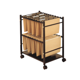 Q-connect Carrito para Carpetas Colgantes Negro con Ruedas para Tamaño Folio, Capacidad +100 Carpetas, Metalico