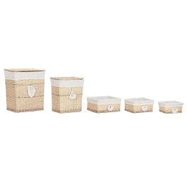 DKD Home Decor Cesta de Ropa Boho Natural 35 x 55 x 47 cm - Set de 5 Cestas de Mimbre y Poliéster Precio: 77.59000007. SKU: B1J9RNG7TT
