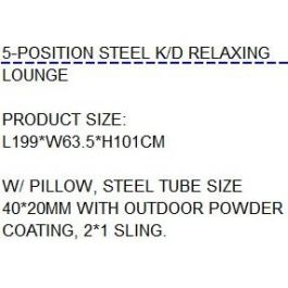 DKD Home Decor Tumbona Terraza Y Jardin Gris Claro 199 x 63 x 101 cm Acero Textilene