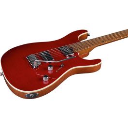 EKO Fire 800 Musa Guitarra Eléctrica Roja Aliso Macizo con Tapa Arce Flameado Tipo Stratocaster 6 Cuerdas