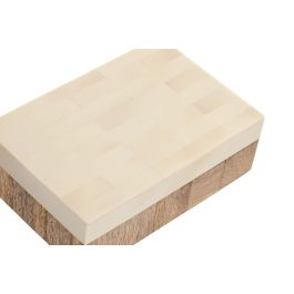 DKD Home Decor Joyero Moderno de Mango y Resina Blanco Natural 13 x 7.5 x 18 cm, Set de 2