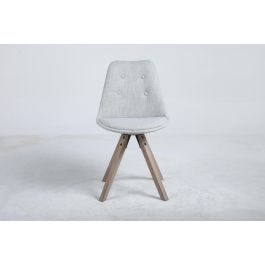 DKD Home Decor Silla Scandi de Roble y Poliéster Gris Claro 55 x 84 x 48 cm, altura asiento 50cm