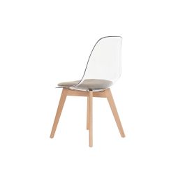 DKD Home Decor Silla Urban Beige Policarbonato y Madera 47 x 81 x 54 cm