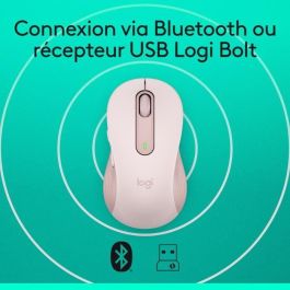 Ratón Inalámbrico Logitech Signature M650 L - Silencioso Tamaño Grande, Bluetooth, Botones Programables - Rosa