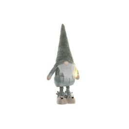 DKD Home Decor Figura Navidad Alpina de Poliéster con LED Extensible Verde y Blanco, Funciona con 2 Pilas CR2032, 65 x 15 x 28 cm