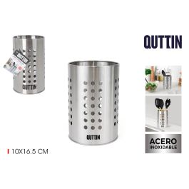 Bote de utensilios de acero inoxidable Quttin 10x16.5 cm (12 Unidades) Precio: 28.69000024. SKU: B19JC4RYEZ