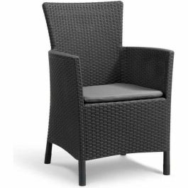 ALLIBERT by KETER Sillón de Jardín para Exterior IOWA Graphite Resina Trenzada Imitación Ratán con Cojín Gris de Poliéster 62x60x89 cm Precio: 86.88999957. SKU: S7167842