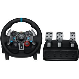 Logitech 941-000112 Volante con Pedales G29 Driving Force Feedback Doble para PS4, PS3, PC - Cuero Cosido, Freno No Lineal