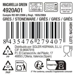 La Mediterranea Plato Hondo Macarella Green Ø21 x 4 cm (18 Unidades)