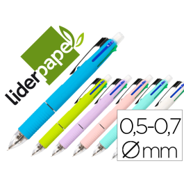 Liderpapel Bolígrafo Multifunción 5 en 1 con Portaminas, Tinta Azul, Negro, Rojo, Verde y Trazo 0,7mm Precio: 55.59000029. SKU: B15DJH4VNW